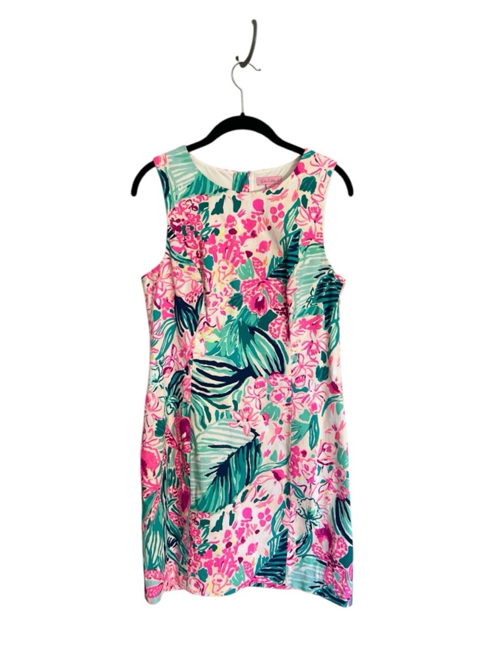Lilly Pulitzer Mila Stretch Shift dress Via Flora pink green tropical floral 6 - Picture 2 of 12